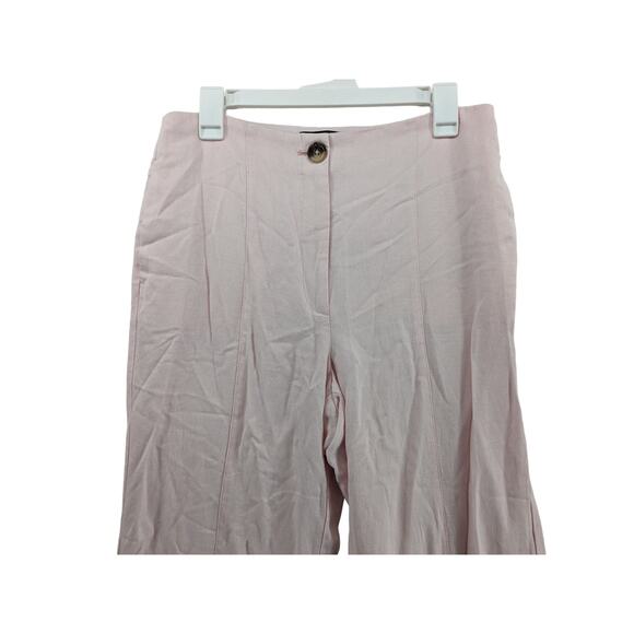 Ann Taylor Dress Pants 8 Light Pink Straight Wide Leg High Rise Trousers Office - Picture 2 of 9